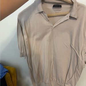 Prada Men's Light Tan Polo Shirt